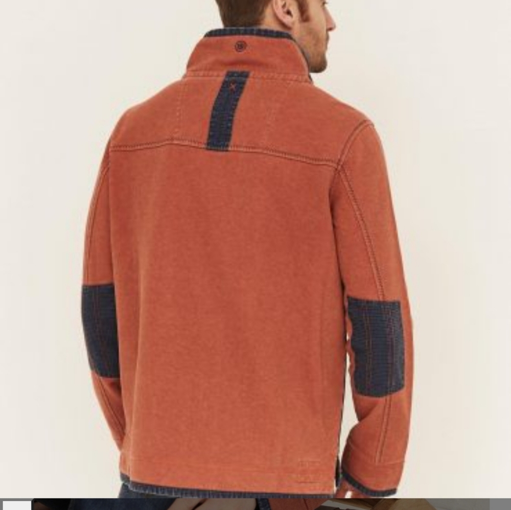 FAT FACE 3XL Airlie Pullover, 1/4 zip-up, kangaroo pocket, orange and blue EUC - Picture 2 of 8